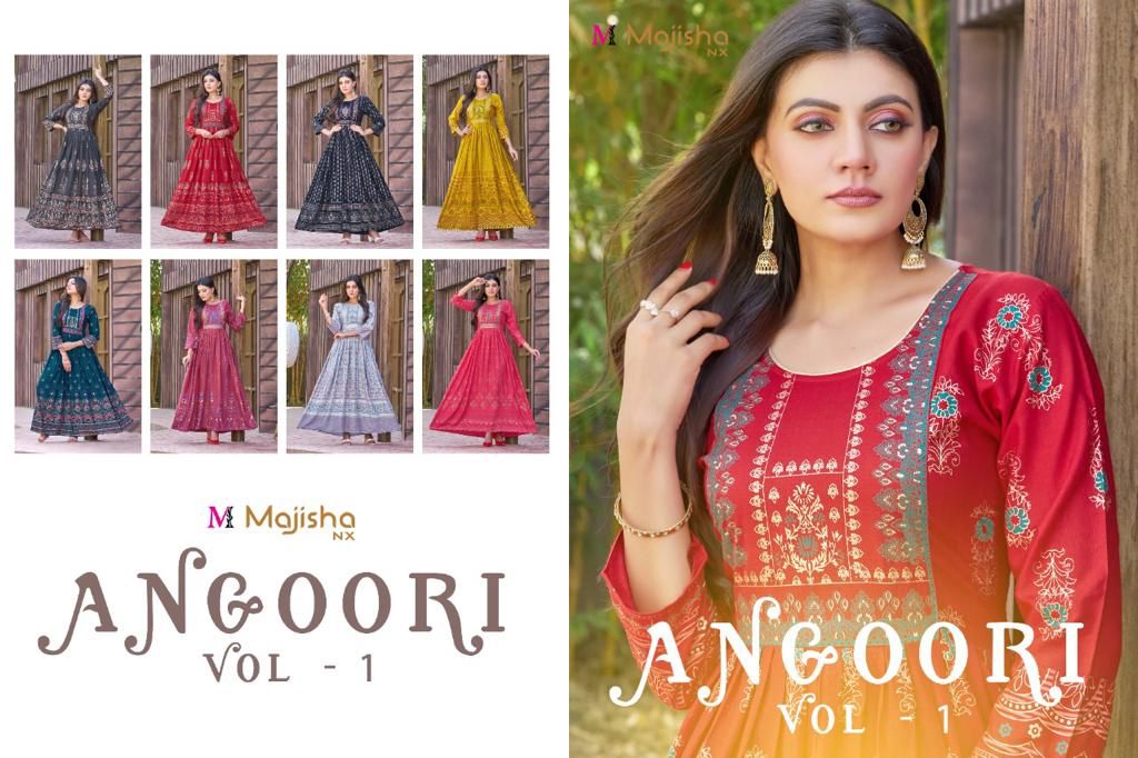 Majisha Nx Angoori 1 fancy Designer Ethnic Wear Long Anarkali Kurti Collection